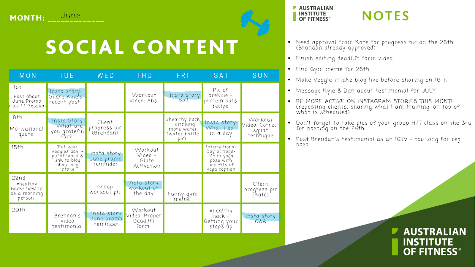 How to Improve Your Fitness Business with a Content Calendar